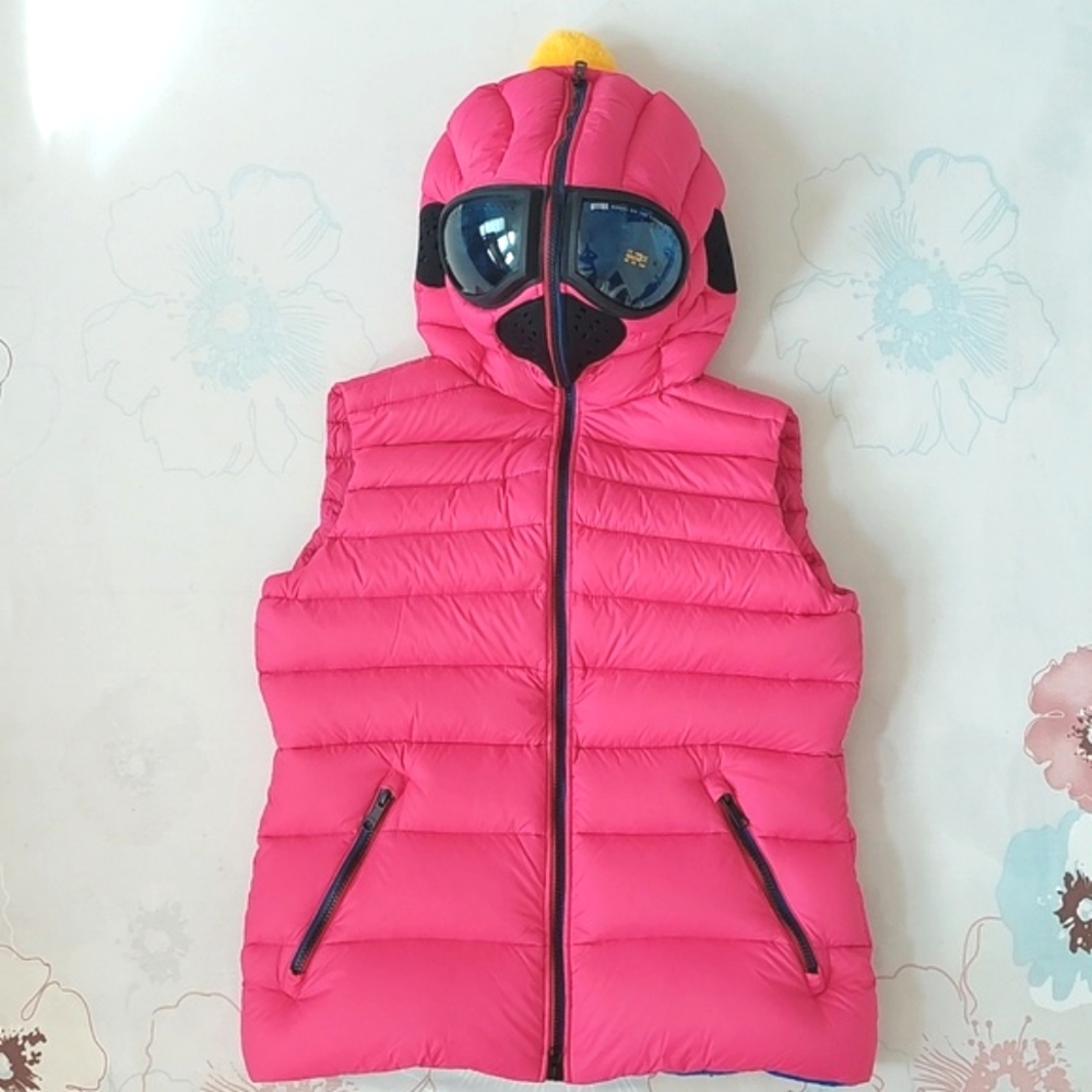AI riders on the storm pink down vest